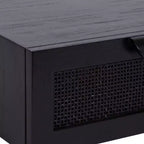 Kate and Laurel Ori Floating Side Table Rattan, 18x13x6, Black