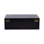 Kate and Laurel Ori Floating Side Table Rattan, 18x13x6, Black