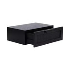 Kate and Laurel Ori Floating Side Table Rattan, 18x13x6, Black