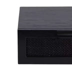 Kate and Laurel Ori Floating Side Table Rattan, 18x13x6, Black