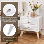 Yaheetech Modern Vintage 2-Drawer Nightstand End Table for Living Room