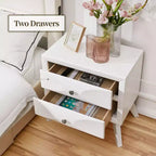Yaheetech Modern Vintage 2-Drawer Nightstand End Table for Living Room
