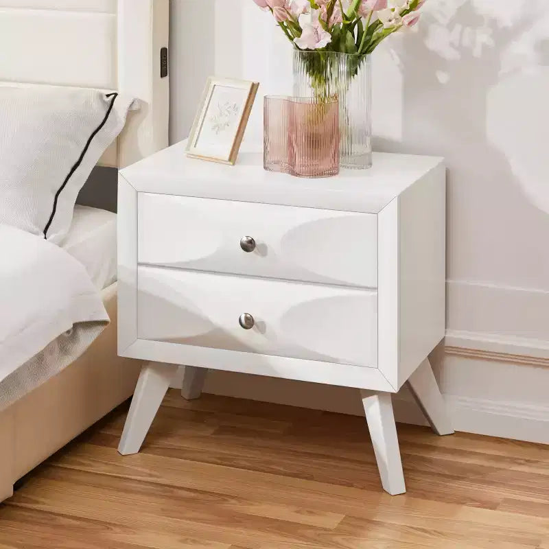 Yaheetech Modern Vintage 2-Drawer Nightstand End Table for Living Room