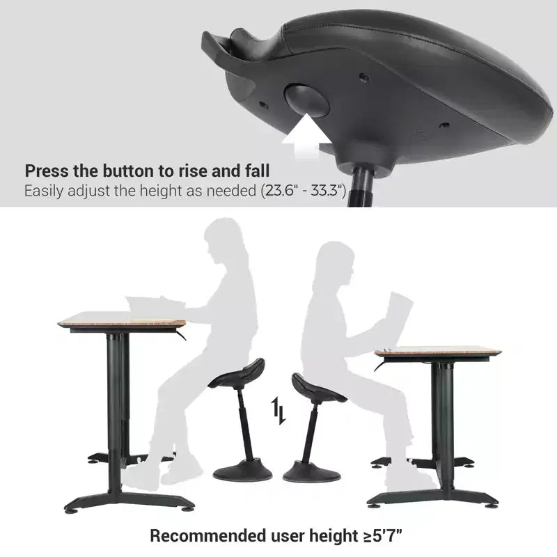 SONGMICS Standing Desk Chair, Adjustable Ergonomic Standing Stool,Swivel Sitting Balance Chair, Anti-Slip Bottom Pad