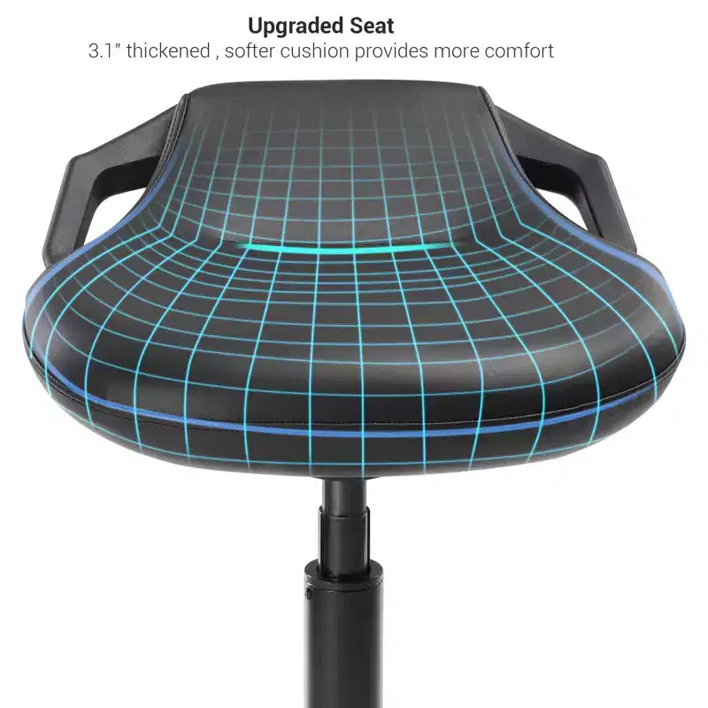 SONGMICS Standing Desk Chair, Adjustable Ergonomic Standing Stool,Swivel Sitting Balance Chair, Anti-Slip Bottom Pad