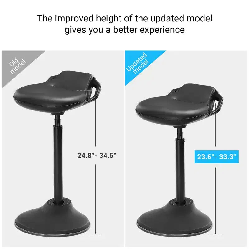 SONGMICS Standing Desk Chair, Adjustable Ergonomic Standing Stool,Swivel Sitting Balance Chair, Anti-Slip Bottom Pad