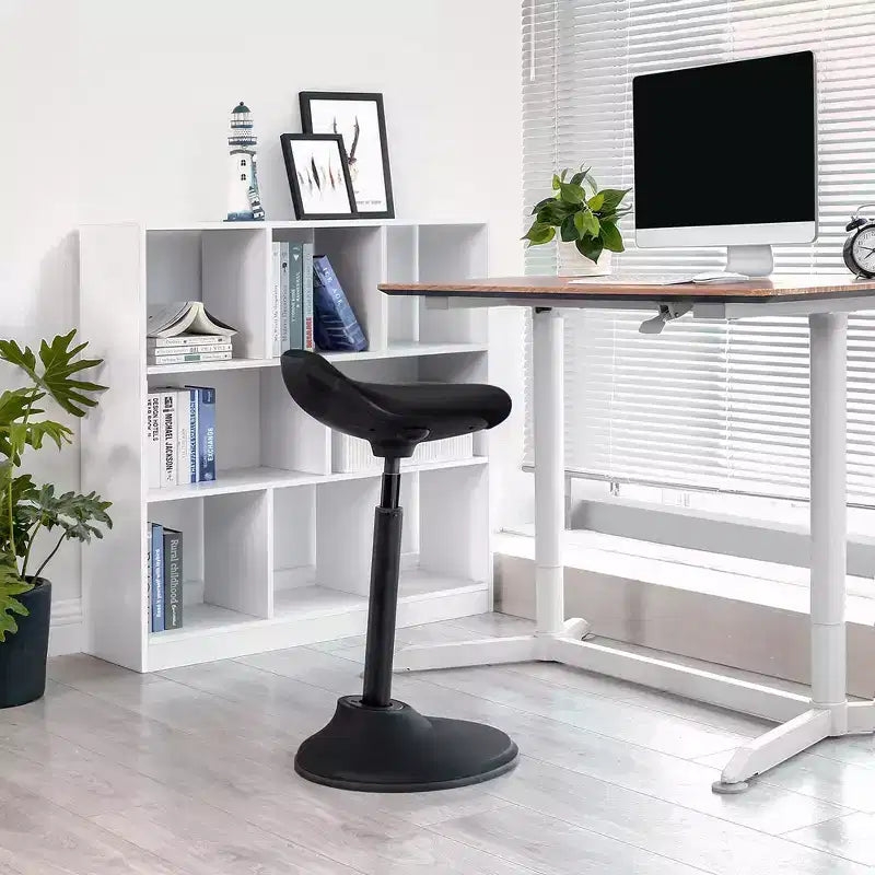 SONGMICS Standing Desk Chair, Adjustable Ergonomic Standing Stool,Swivel Sitting Balance Chair, Anti-Slip Bottom Pad