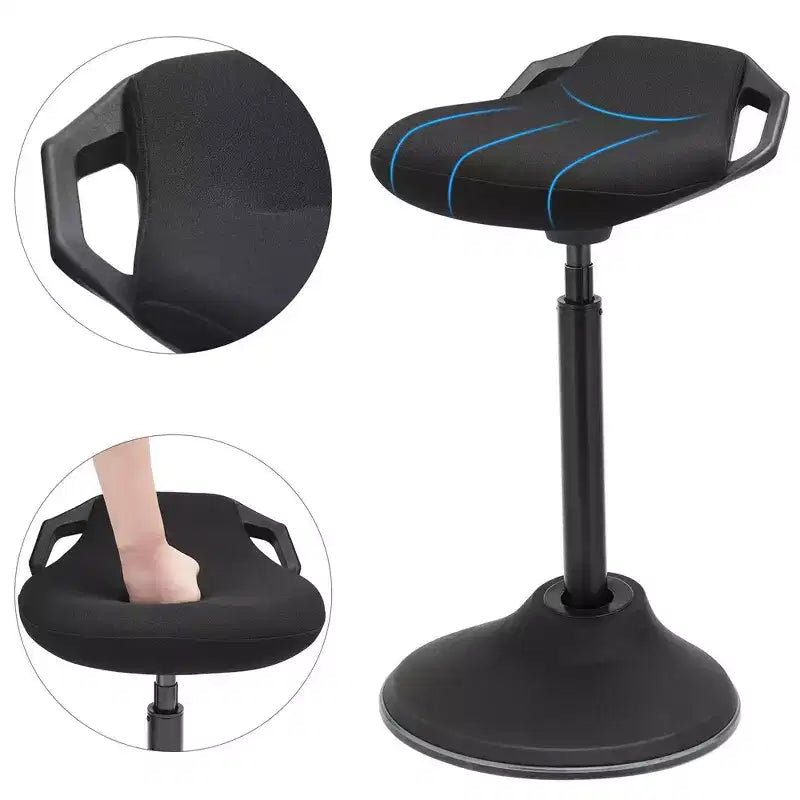 SONGMICS Standing Desk Chair, Adjustable Ergonomic Standing Stool,Swivel Sitting Balance Chair, Anti-Slip Bottom Pad