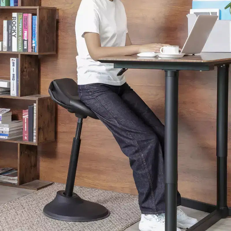 SONGMICS Standing Desk Chair, Adjustable Ergonomic Standing Stool,Swivel Sitting Balance Chair, Anti-Slip Bottom Pad