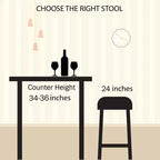 Lavish Home Set di 2 Sgabelli da Bar Altezza Bancone - Sgabelli da Bar Rotondi in Legno con Gambe a Forcina