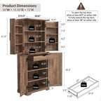 72 Tall Farmhouse Kitchen Pantry, Storage Cabinet with Barn Doors - N/A