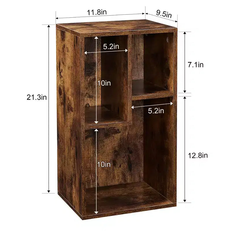 VECELO 3 Shelf Bookcase, Wood Bookshelf and Bookshelves