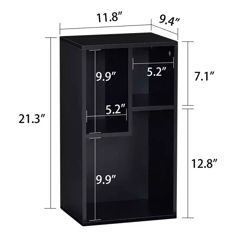 VECELO 3 Shelf Bookcase, Wood Bookshelf and Bookshelves