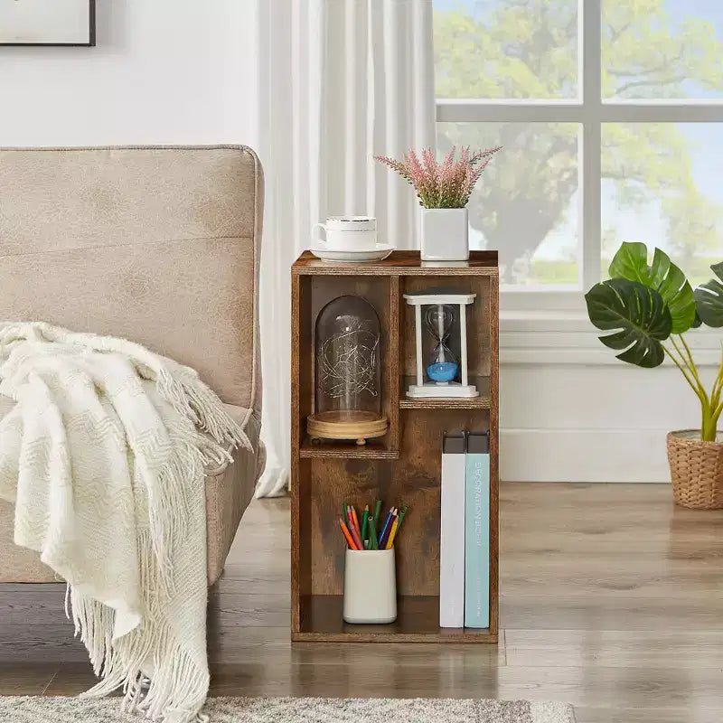 VECELO 3 Shelf Bookcase, Wood Bookshelf and Bookshelves