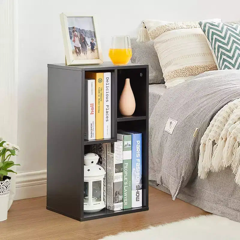 VECELO 3 Shelf Bookcase, Wood Bookshelf and Bookshelves