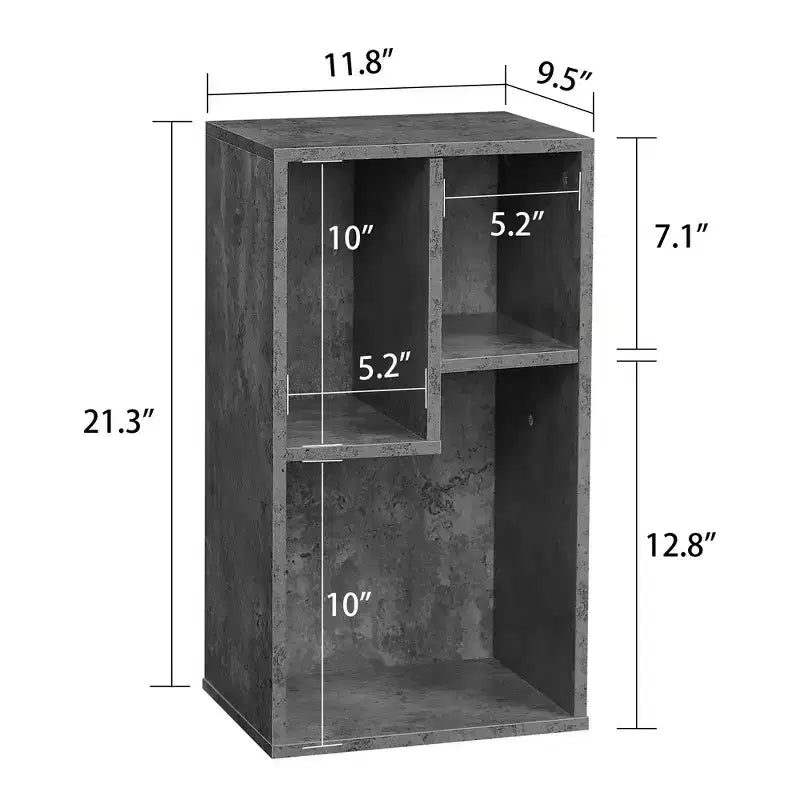 VECELO 3 Shelf Bookcase, Wood Bookshelf and Bookshelves