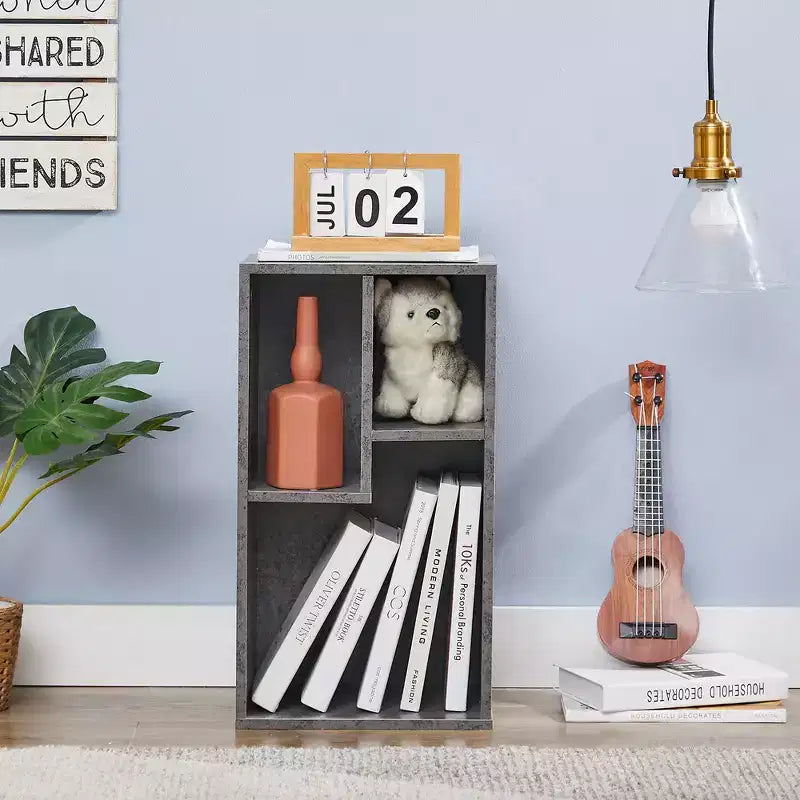 VECELO 3 Shelf Bookcase, Wood Bookshelf and Bookshelves