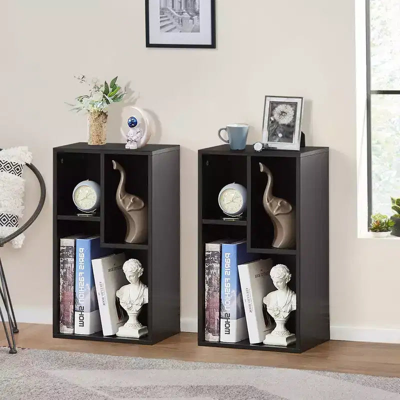 VECELO 3 Shelf Bookcase, Wood Bookshelf and Bookshelves