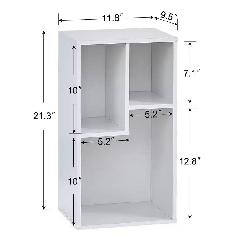 VECELO 3 Shelf Bookcase, Wood Bookshelf and Bookshelves