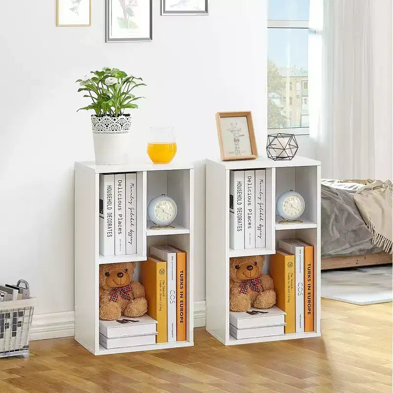 VECELO 3 Shelf Bookcase, Wood Bookshelf and Bookshelves