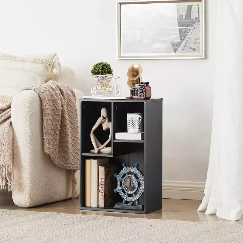 VECELO 3 Shelf Bookcase, Wood Bookshelf and Bookshelves