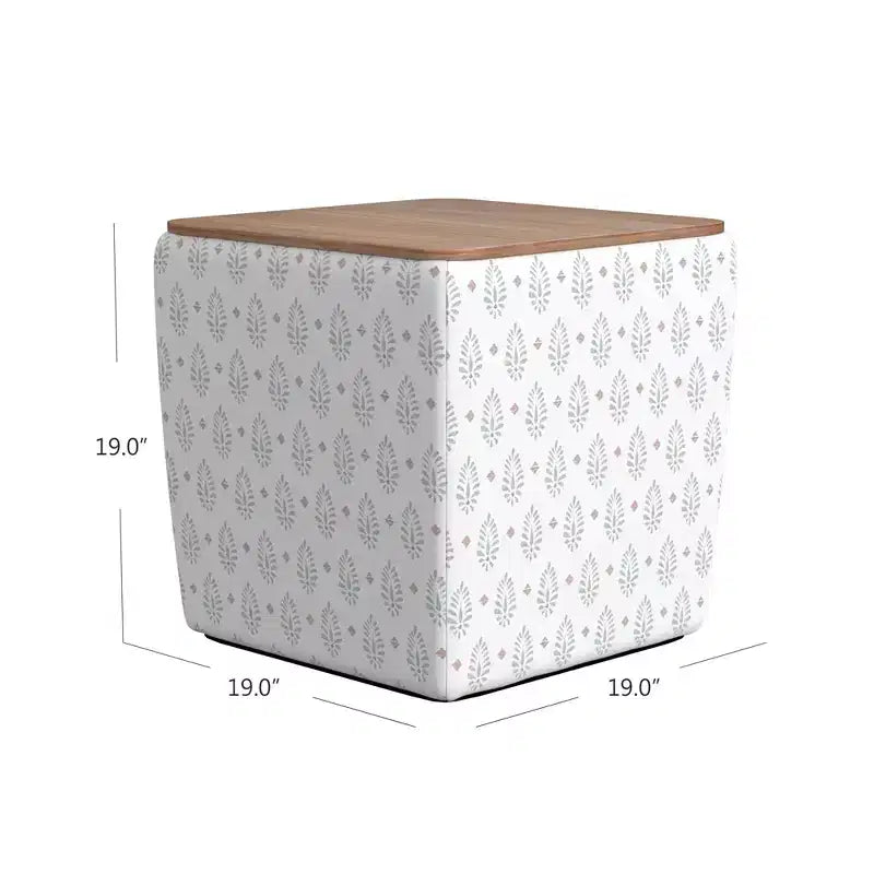 Storage Ottoman with Wood Top - HomePop