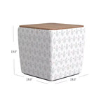 Storage Ottoman with Wood Top - HomePop