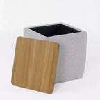 Storage Ottoman with Wood Top - HomePop