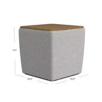 Storage Ottoman with Wood Top - HomePop
