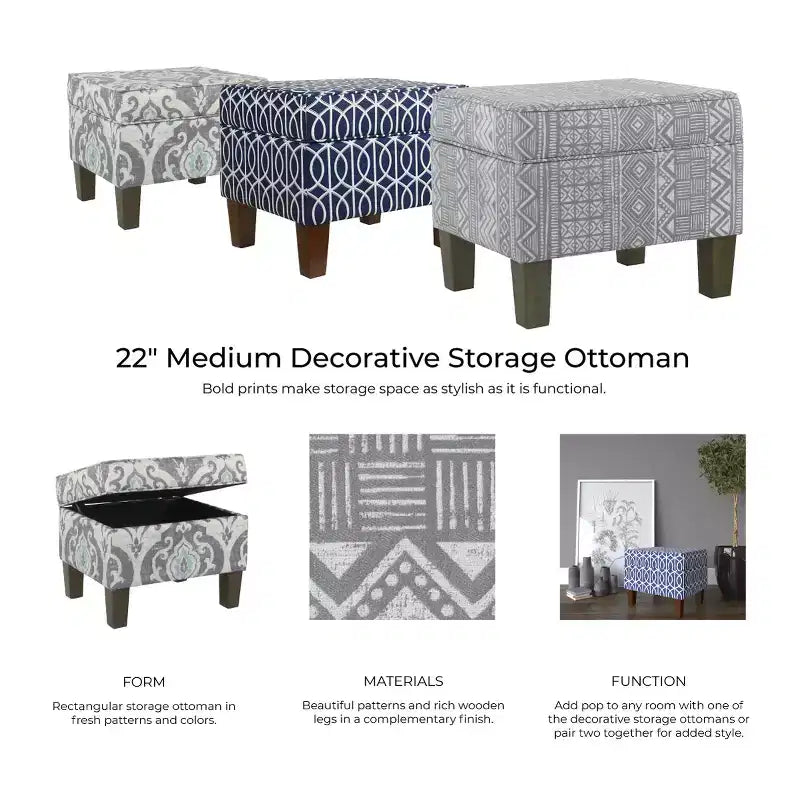Medium Storage Ottoman - HomePop