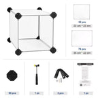SONGMICS Shoe Rack - Space-Saving 28-Slot Plastic Shoe Storage Organizer Transparent