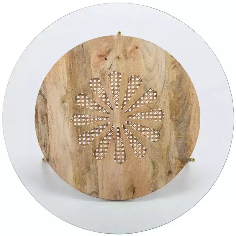 Flora Round Coffee Table - Natural/Brass - Safavieh