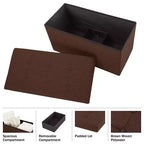 Hasting Home 30-Inch Folding Storage Ottoman with Removable Bin