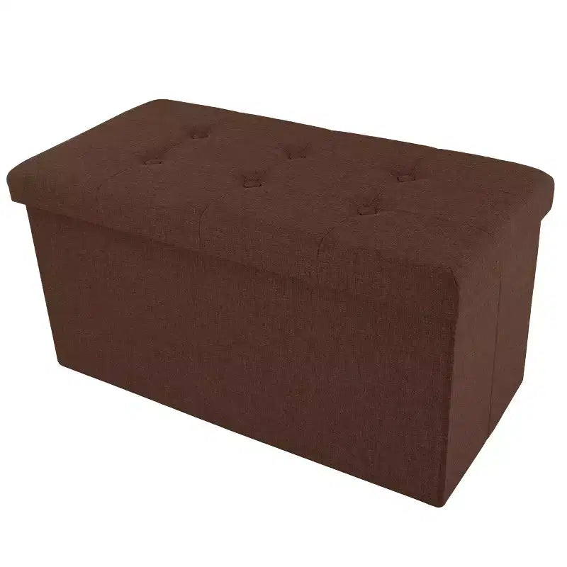 Hasting Home 30-Inch Folding Storage Ottoman with Removable Bin