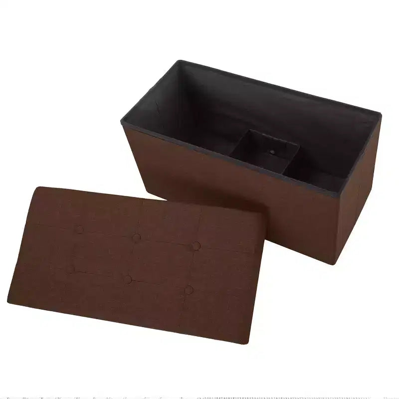 Hasting Home 30-Inch Folding Storage Ottoman with Removable Bin
