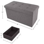 Hasting Home 30-Inch Folding Storage Ottoman with Removable Bin