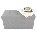 Hasting Home 30-Inch Folding Storage Ottoman with Removable Bin