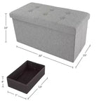 Hasting Home 30-Inch Folding Storage Ottoman with Removable Bin