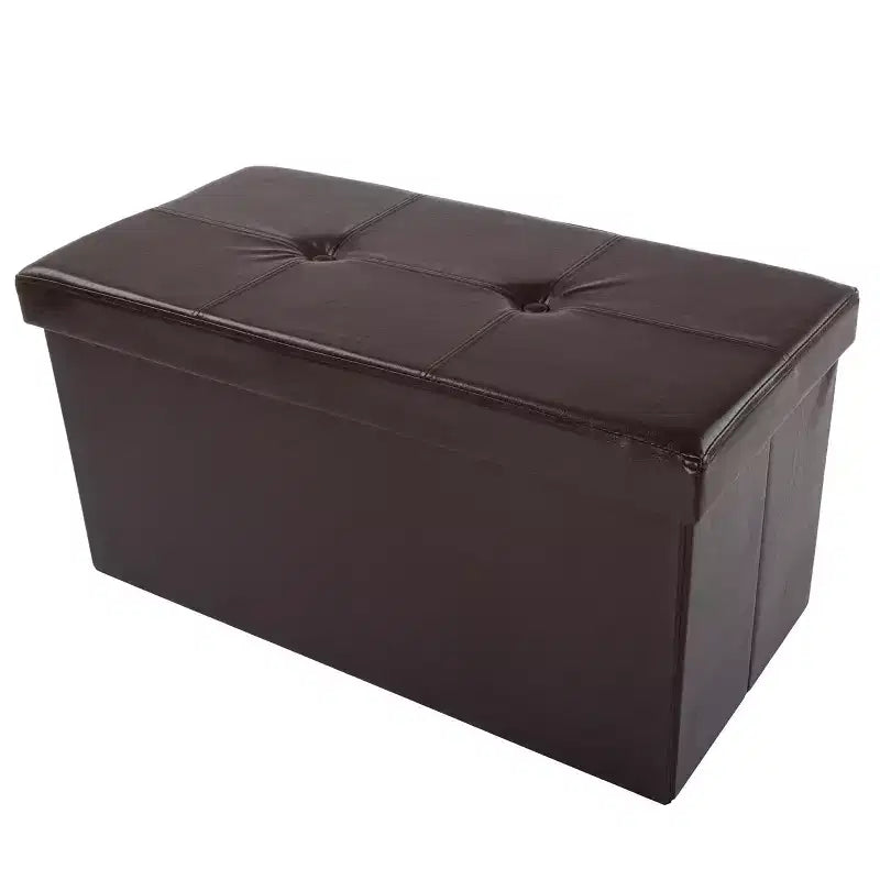 Hasting Home 30-Inch Faux Leather Folding Storage Ottoman