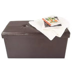 Hasting Home 30-Inch Faux Leather Folding Storage Ottoman
