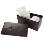 Hasting Home 30-Inch Faux Leather Folding Storage Ottoman