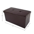 Hasting Home 30-Inch Faux Leather Folding Storage Ottoman