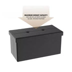 Hasting Home 30-Inch Faux Leather Folding Storage Ottoman