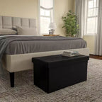 Hasting Home 30-Inch Faux Leather Folding Storage Ottoman