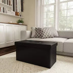 Hasting Home 30-Inch Faux Leather Folding Storage Ottoman
