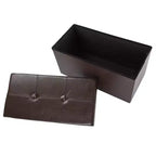 Hasting Home 30-Inch Faux Leather Folding Storage Ottoman