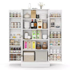 Costway 47.5 kitchen Pantry Cabinet with Doors Adjustable Shelves Anti-toppling Devices
