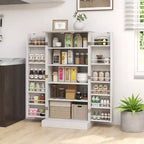 Costway 47.5 kitchen Pantry Cabinet with Doors Adjustable Shelves Anti-toppling Devices