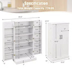 Costway 47.5 kitchen Pantry Cabinet with Doors Adjustable Shelves Anti-toppling Devices
