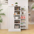 Costway 47.5 kitchen Pantry Cabinet with Doors Adjustable Shelves Anti-toppling Devices